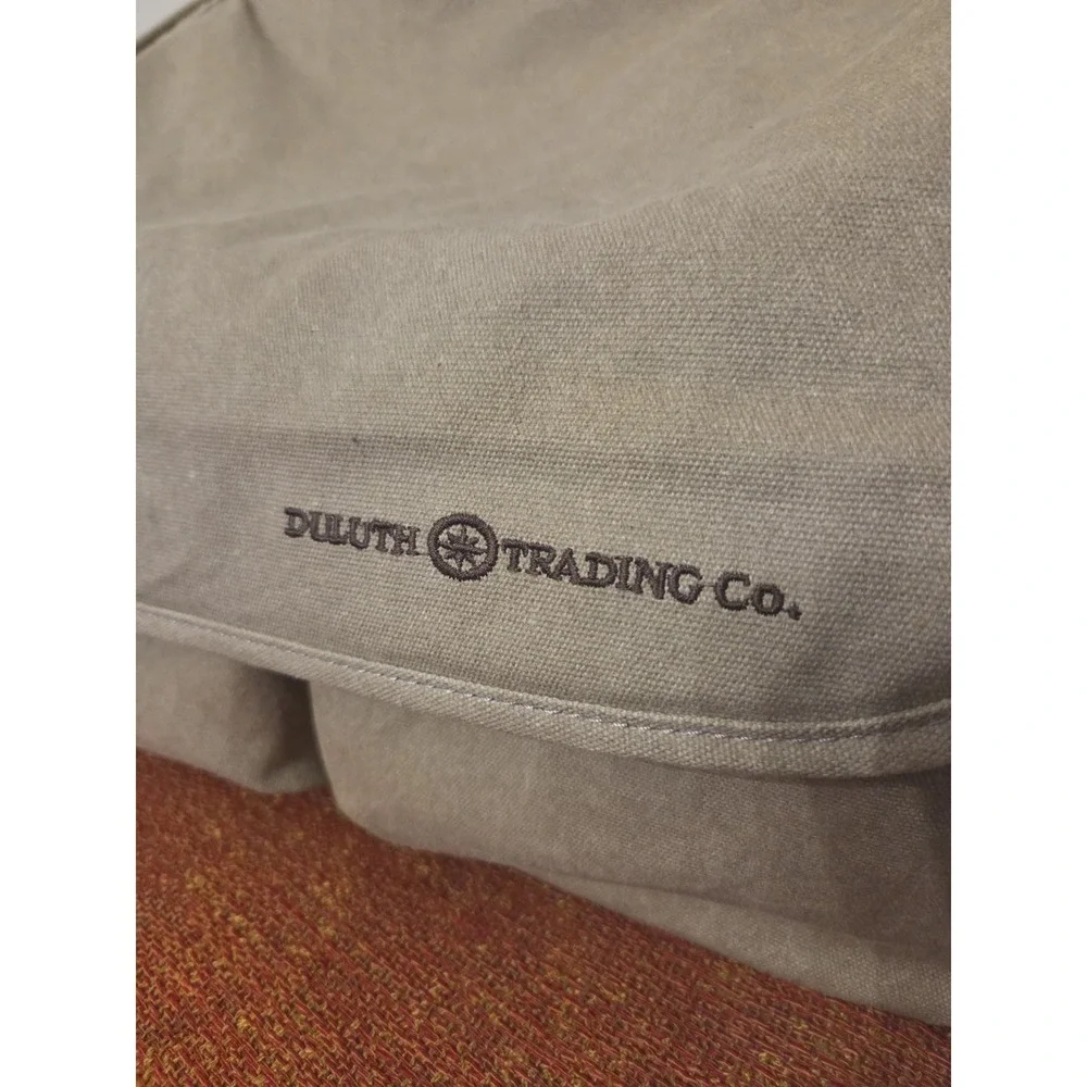 Duluth‎ Trading Co Canvas Laptop Shoulder Tote Messenger Organizer Bag Tan